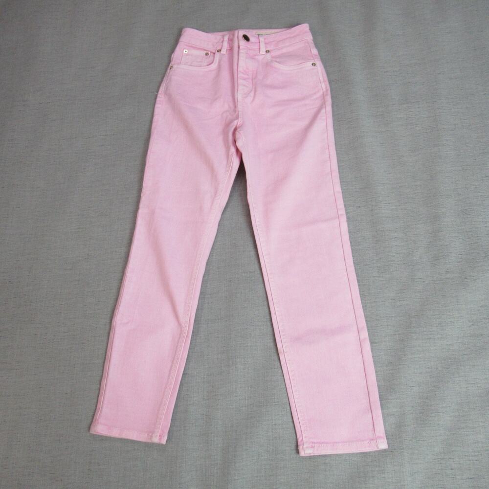 Asos Jeans Womens Size 26/28 Powder Pink Mid Rise Skinny Denim Preppy Pastel